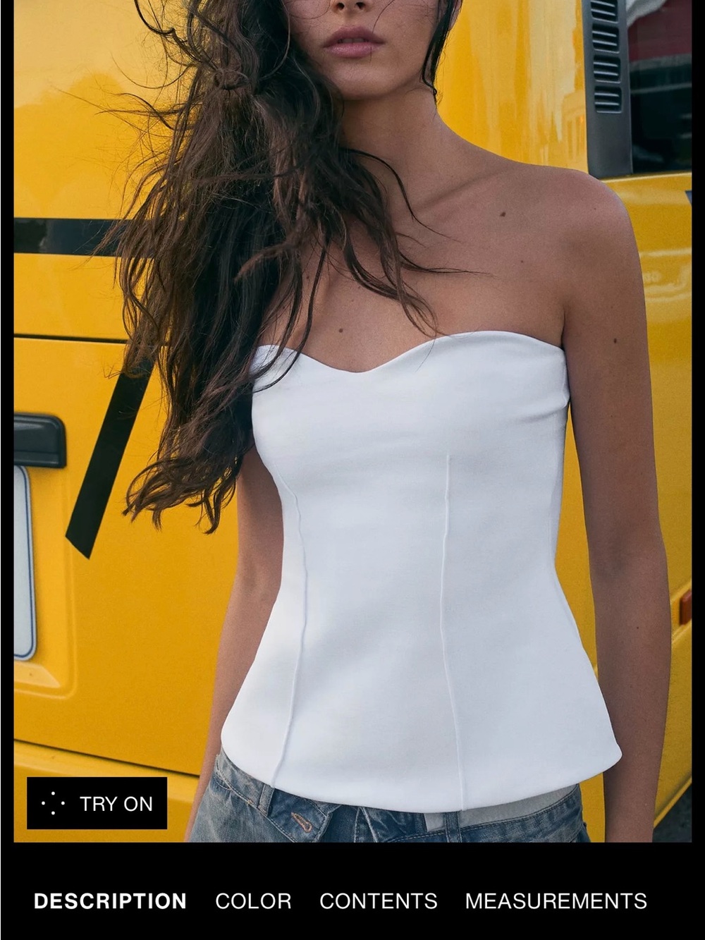 Zara White Strapless Sweetheart Peplum Camisole